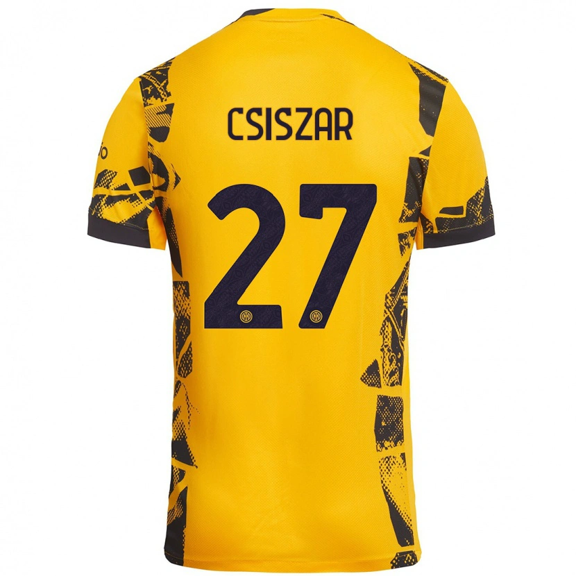 Danxen Herren Henrietta Csiszár #27 Gold Schwarz Ausweichtrikot Trikot 2024/25 T-Shirt Schweiz