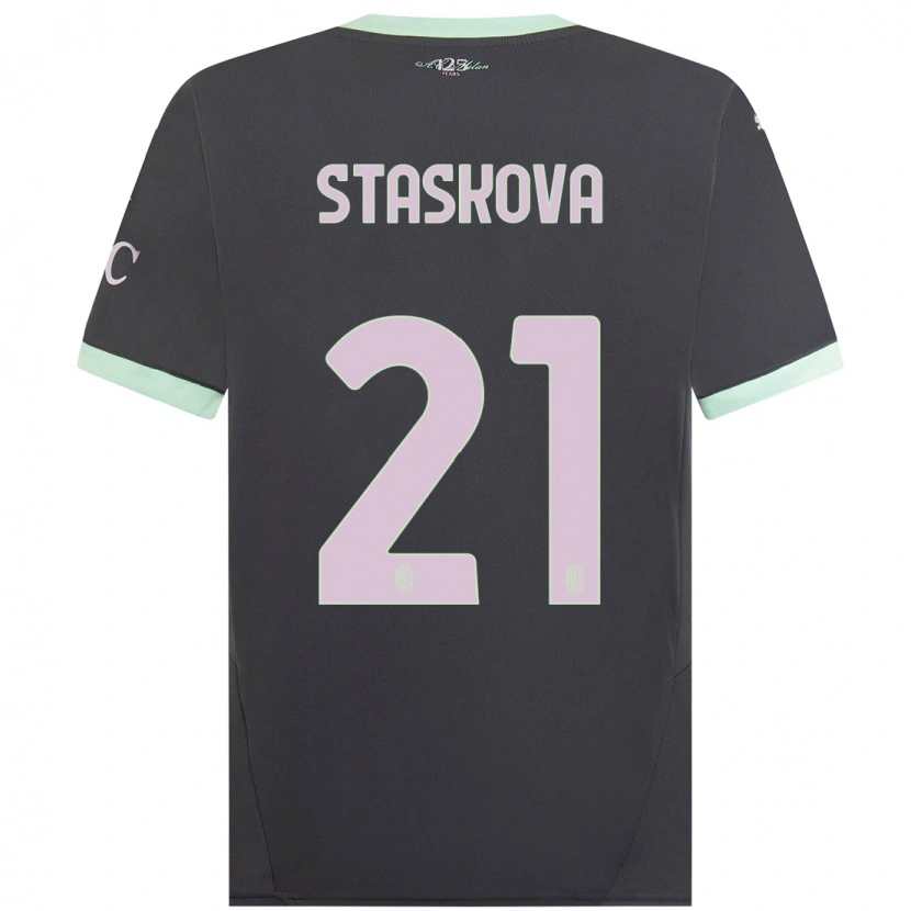 Danxen Herren Andrea Stašková #21 Grau Ausweichtrikot Trikot 2024/25 T-Shirt Schweiz