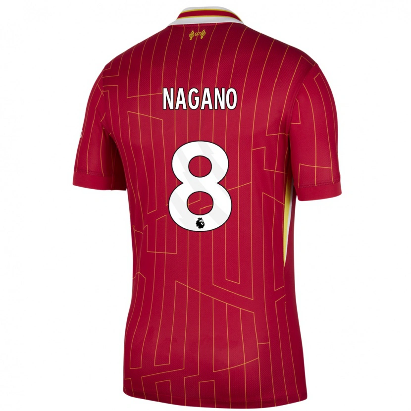 Danxen Damen Fūka Nagano #8 Rot Gelb Weiß Heimtrikot Trikot 2024/25 T-Shirt Schweiz