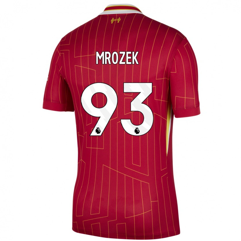 Danxen Damen Fabian Mrozek #93 Rot Gelb Weiß Heimtrikot Trikot 2024/25 T-Shirt Schweiz