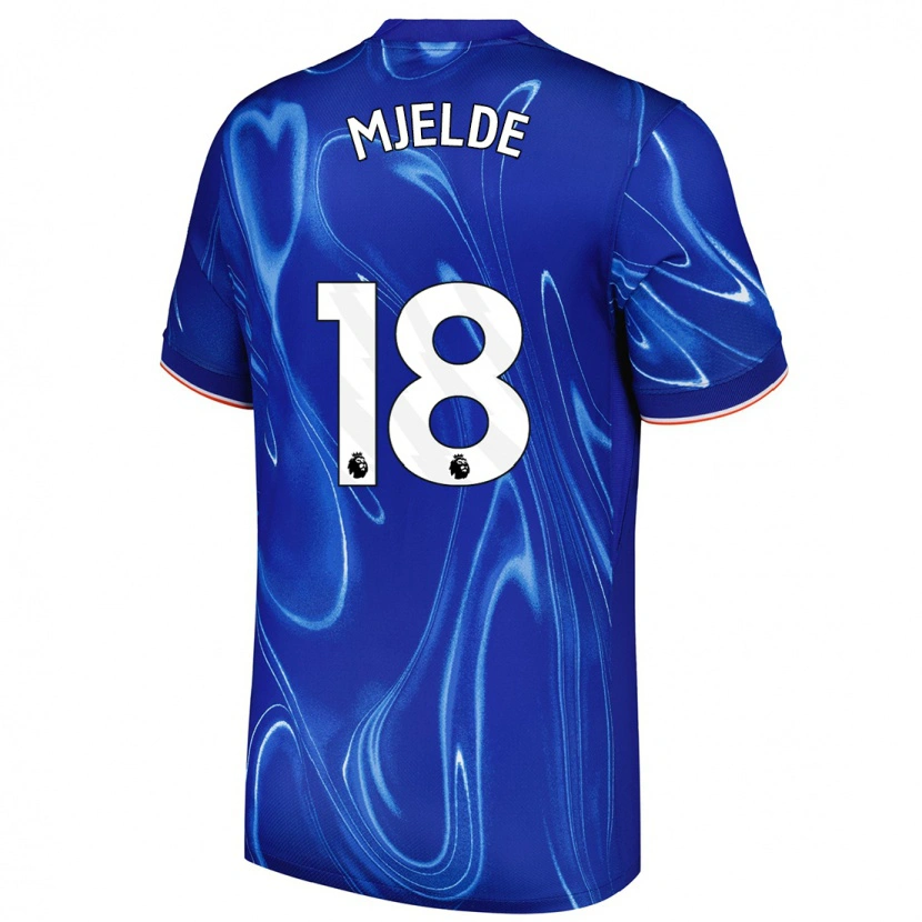 Danxen Damen Maren Mjelde #18 Blau Weiß Heimtrikot Trikot 2024/25 T-Shirt Schweiz