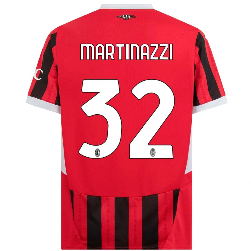 Danxen Damen Luca Martinazzi #32 Rot Schwarz Heimtrikot Trikot 2024/25 T-Shirt Schweiz