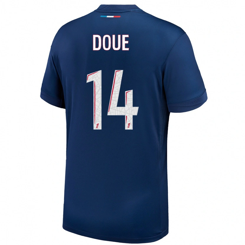 Danxen Damen Désiré Doué #14 Marineblau Weiß Heimtrikot Trikot 2024/25 T-Shirt Schweiz