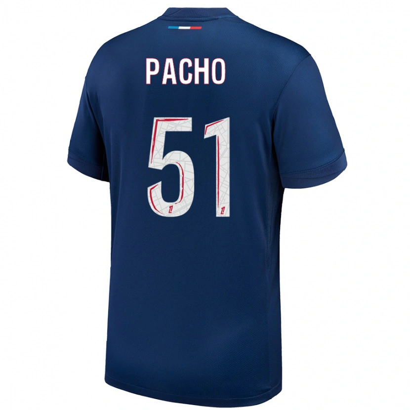 Danxen Damen Willian Pacho #51 Marineblau Weiß Heimtrikot Trikot 2024/25 T-Shirt Schweiz
