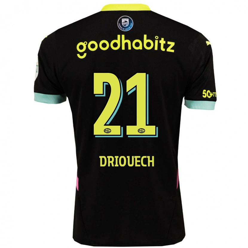 Danxen Damen Couhaib Driouech #21 Schwarz Gelb Auswärtstrikot Trikot 2024/25 T-Shirt Schweiz