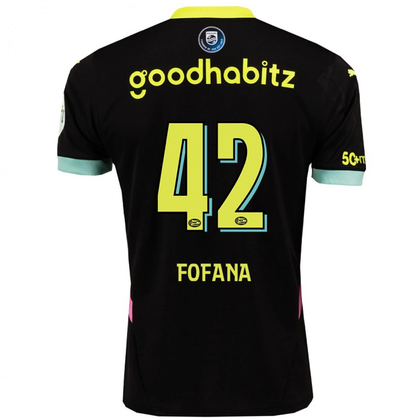 Danxen Damen Fodé Fofana #42 Schwarz Gelb Auswärtstrikot Trikot 2024/25 T-Shirt Schweiz