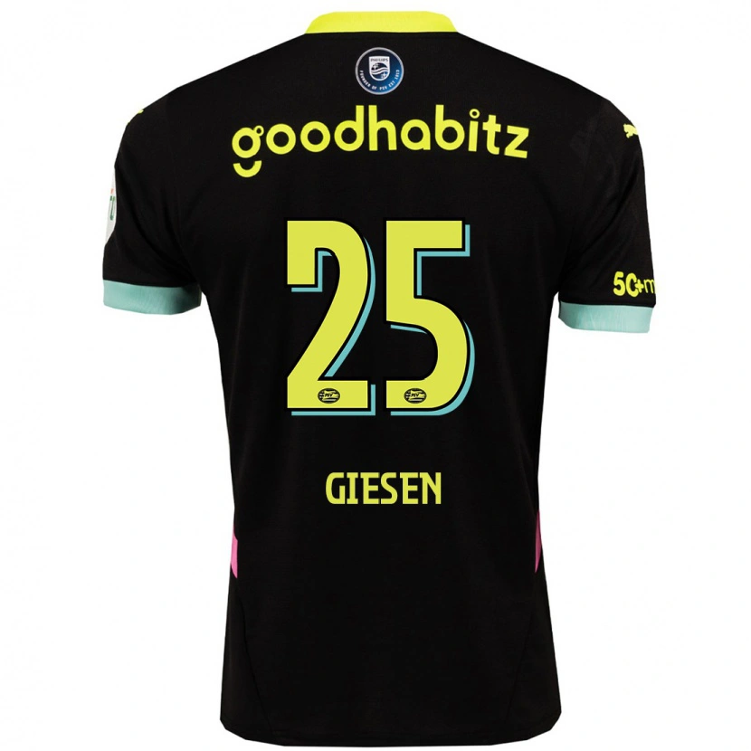 Danxen Damen Suzanne Giesen #25 Schwarz Gelb Auswärtstrikot Trikot 2024/25 T-Shirt Schweiz