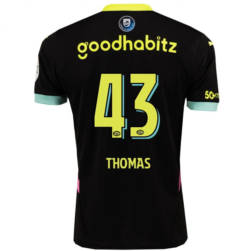 Danxen Damen Kealyn Thomas #43 Schwarz Gelb Auswärtstrikot Trikot 2024/25 T-Shirt Schweiz