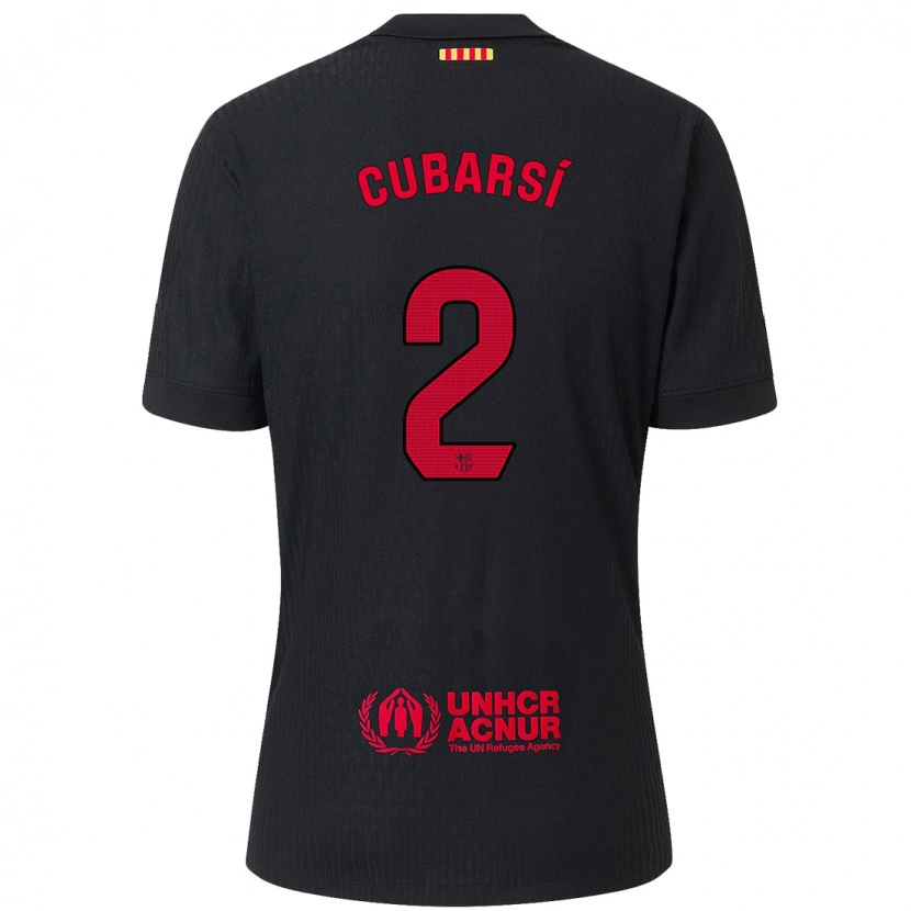 Danxen Damen Pau Cubarsí #2 Schwarz Rot Auswärtstrikot Trikot 2024/25 T-Shirt Schweiz