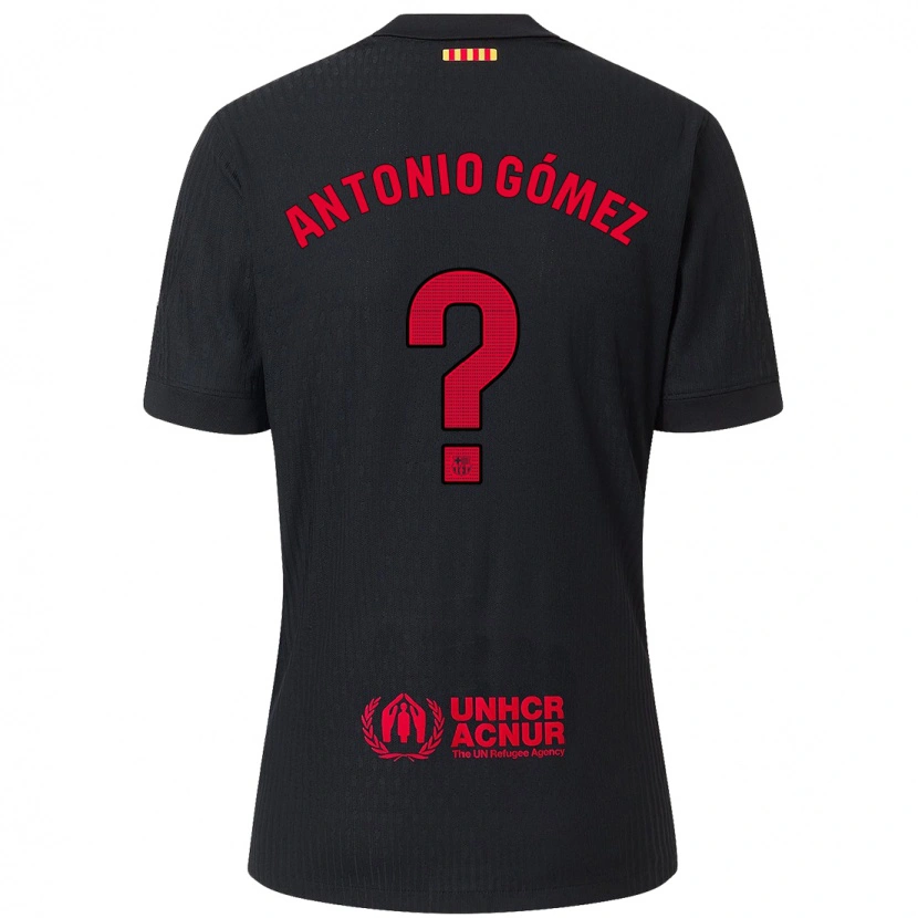 Danxen Damen Antonio Gómez #0 Schwarz Rot Auswärtstrikot Trikot 2024/25 T-Shirt Schweiz