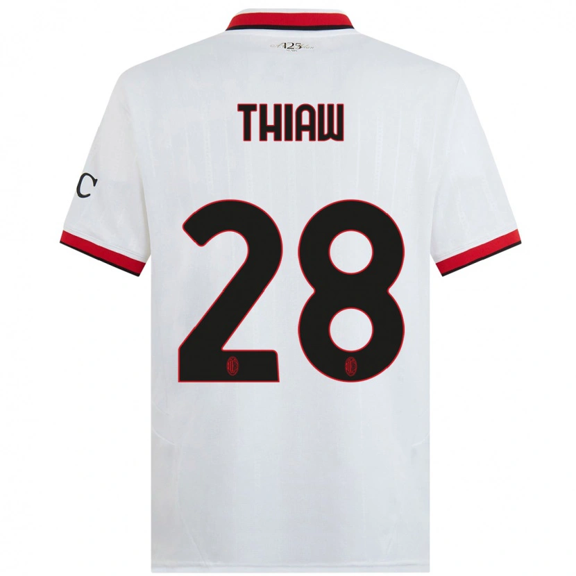 Danxen Damen Malick Thiaw #28 Weiß Schwarz Rot Auswärtstrikot Trikot 2024/25 T-Shirt Schweiz