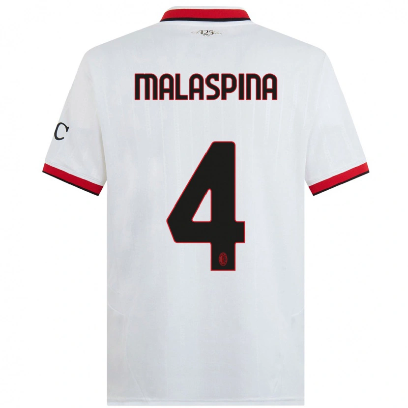 Danxen Damen Mattia Malaspina #4 Weiß Schwarz Rot Auswärtstrikot Trikot 2024/25 T-Shirt Schweiz