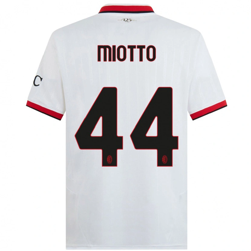 Danxen Damen Giorgia Miotto #44 Weiß Schwarz Rot Auswärtstrikot Trikot 2024/25 T-Shirt Schweiz