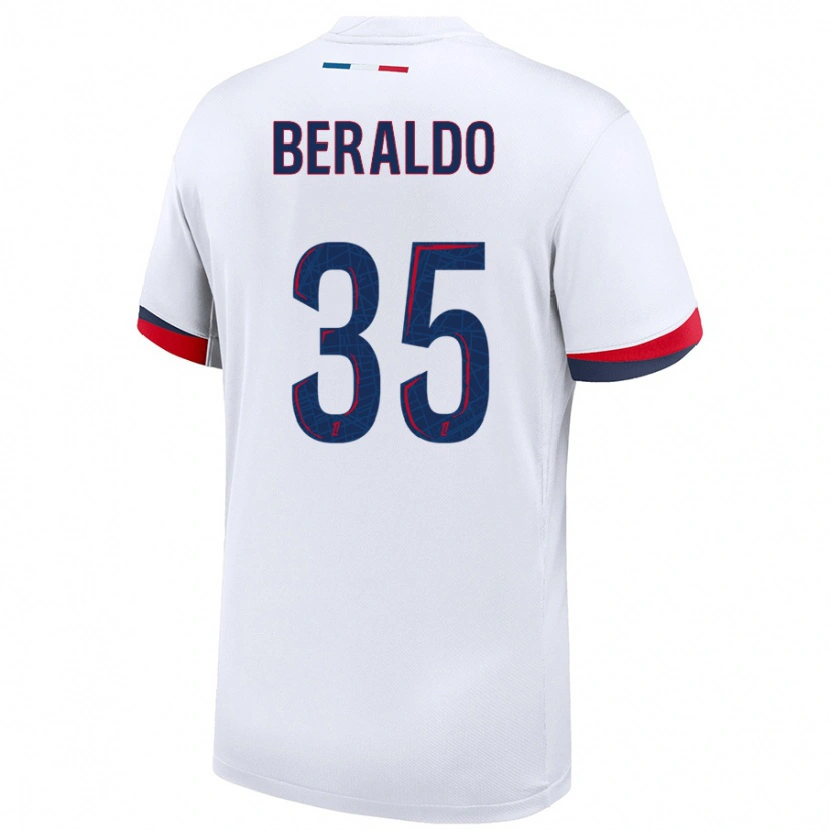 Danxen Damen Lucas Beraldo #35 Weiß Blau Rot Auswärtstrikot Trikot 2024/25 T-Shirt Schweiz