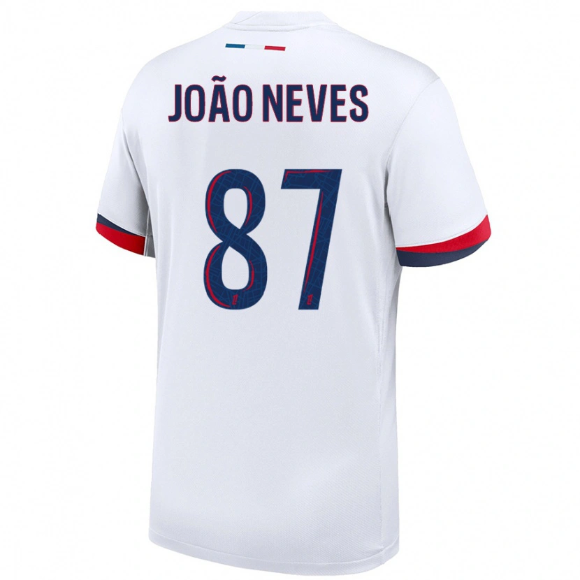 Danxen Damen João Neves #87 Weiß Blau Rot Auswärtstrikot Trikot 2024/25 T-Shirt Schweiz