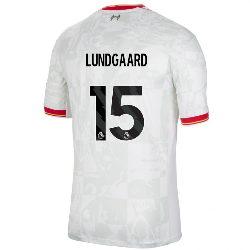 Danxen Damen Sofie Lundgaard #15 Weiß Rot Schwarz Ausweichtrikot Trikot 2024/25 T-Shirt Schweiz