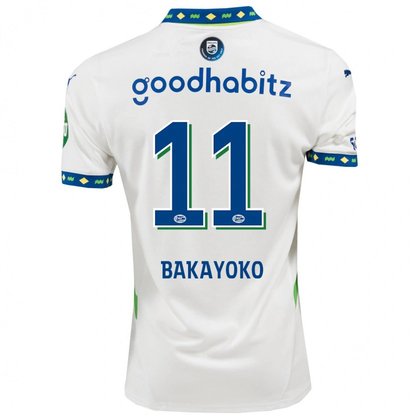 Danxen Damen Johan Bakayoko #11 Weiß Dunkelblau Ausweichtrikot Trikot 2024/25 T-Shirt Schweiz