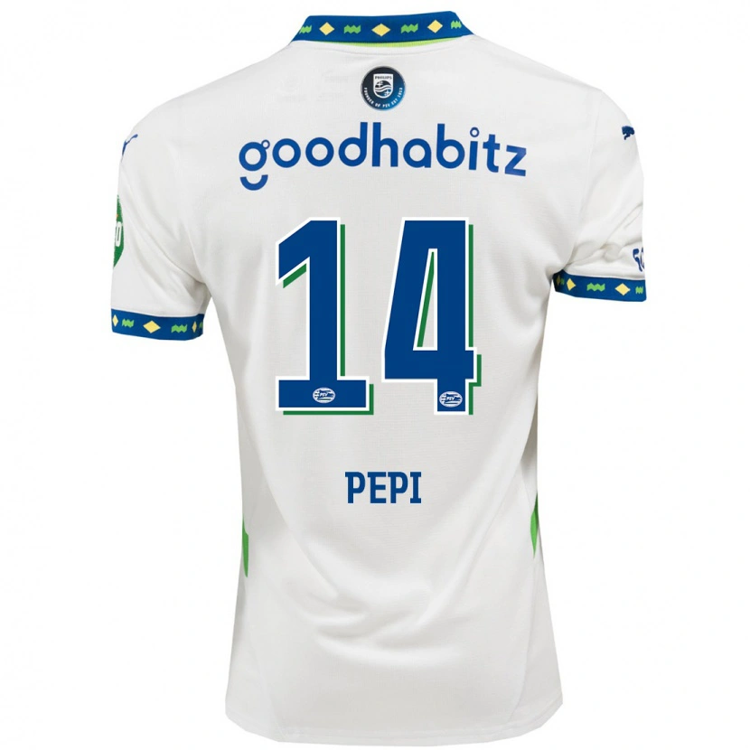 Danxen Damen Ricardo Pepi #14 Weiß Dunkelblau Ausweichtrikot Trikot 2024/25 T-Shirt Schweiz