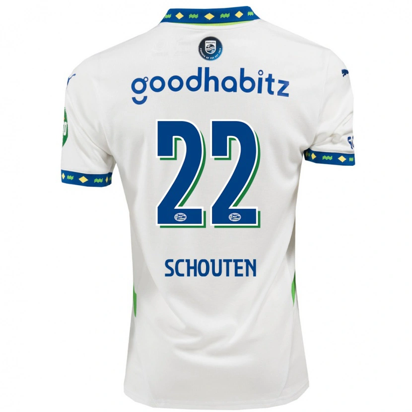Danxen Damen Jerdy Schouten #22 Weiß Dunkelblau Ausweichtrikot Trikot 2024/25 T-Shirt Schweiz