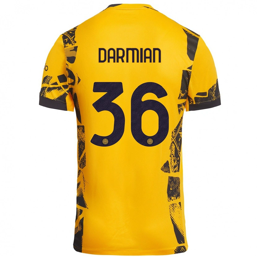 Danxen Damen Matteo Darmian #36 Gold Schwarz Ausweichtrikot Trikot 2024/25 T-Shirt Schweiz