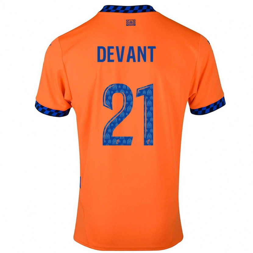 Danxen Damen Caroline Devant #21 Orange Dunkelblau Ausweichtrikot Trikot 2024/25 T-Shirt Schweiz