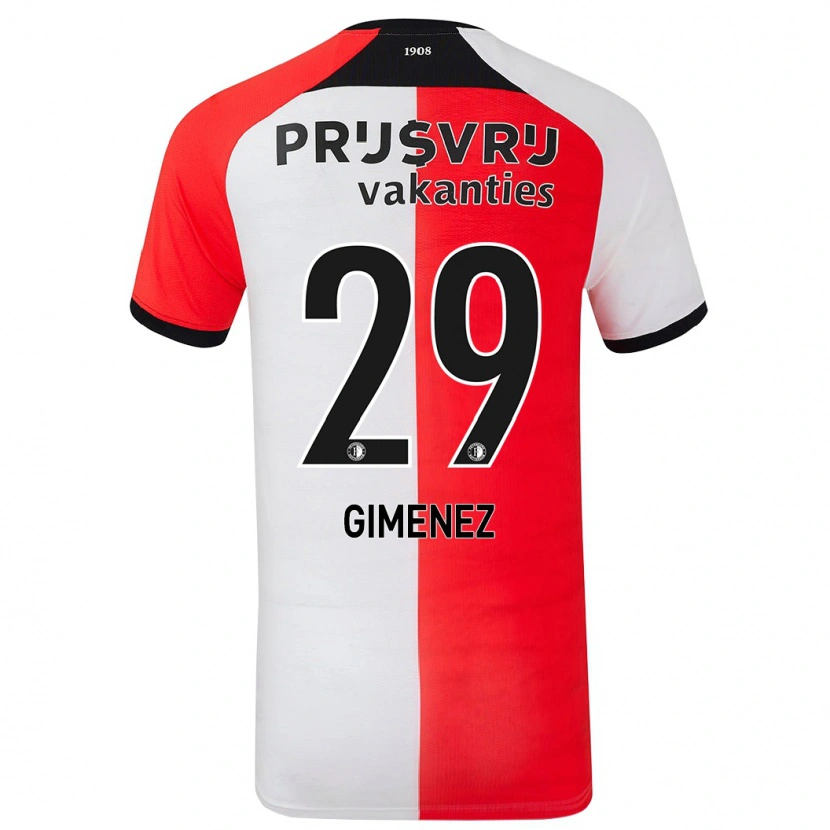Danxen Kinder Santiago Gimenez #29 Rot Weiß Heimtrikot Trikot 2024/25 T-Shirt Schweiz