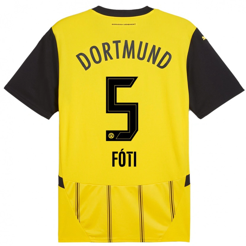 Danxen Kinder António Fóti #5 Gelb Schwarz Heimtrikot Trikot 2024/25 T-Shirt Schweiz