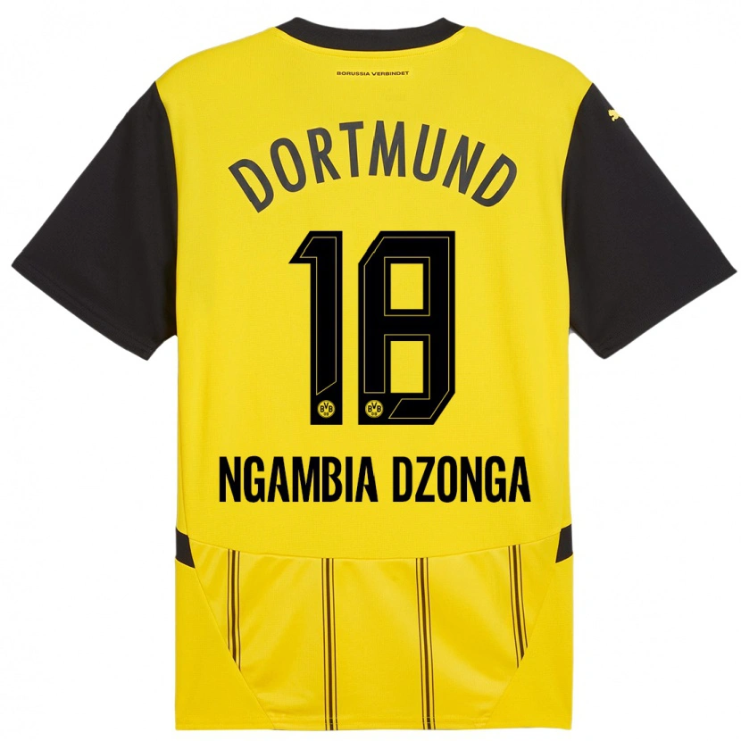 Danxen Kinder Diego Ngambia #18 Gelb Schwarz Heimtrikot Trikot 2024/25 T-Shirt Schweiz