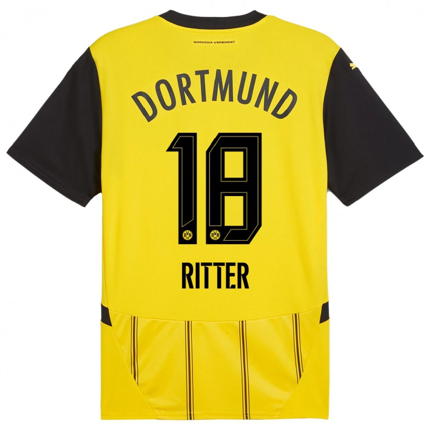Danxen Kinder Roméo Ritter #18 Gelb Schwarz Heimtrikot Trikot 2024/25 T-Shirt Schweiz