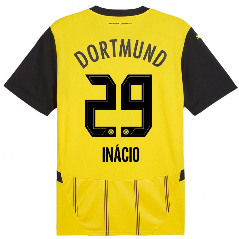 Danxen Kinder Samuele Inácio #29 Gelb Schwarz Heimtrikot Trikot 2024/25 T-Shirt Schweiz
