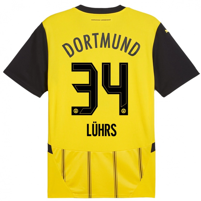 Danxen Kinder Yannik Lührs #34 Gelb Schwarz Heimtrikot Trikot 2024/25 T-Shirt Schweiz