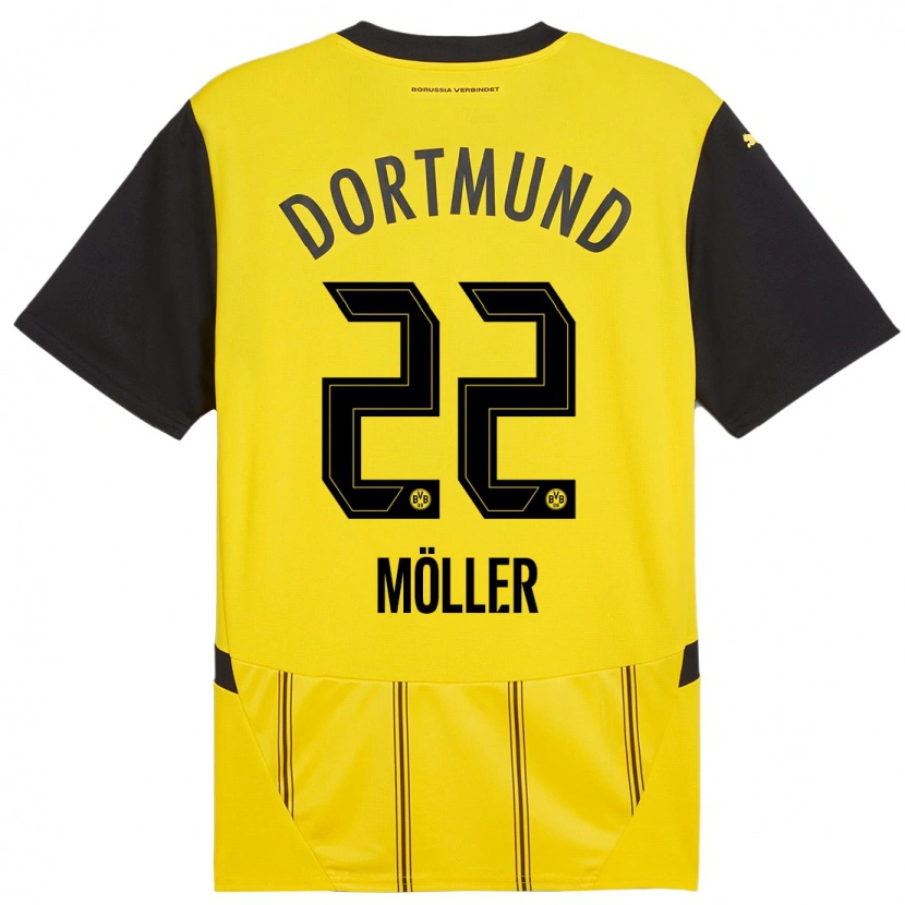 Danxen Kinder Paul Möller #22 Gelb Schwarz Heimtrikot Trikot 2024/25 T-Shirt Schweiz