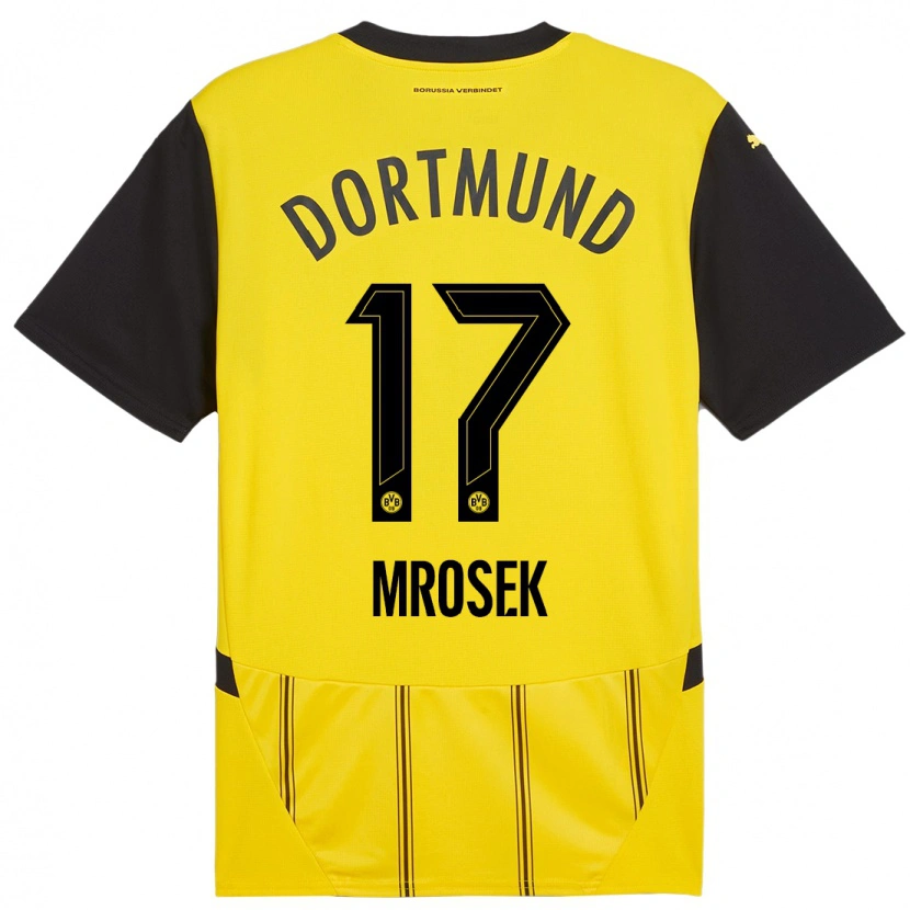 Danxen Kinder Noah Mrosek #17 Gelb Schwarz Heimtrikot Trikot 2024/25 T-Shirt Schweiz
