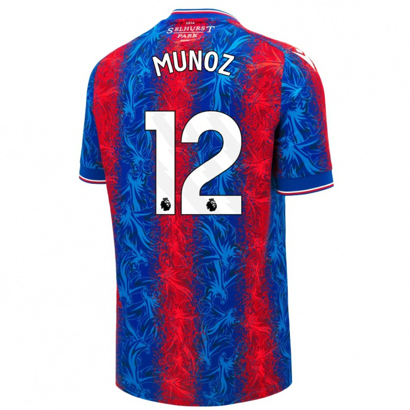 Danxen Kinder Daniel Muñoz #12 Rot Blauen Streifen Heimtrikot Trikot 2024/25 T-Shirt Schweiz