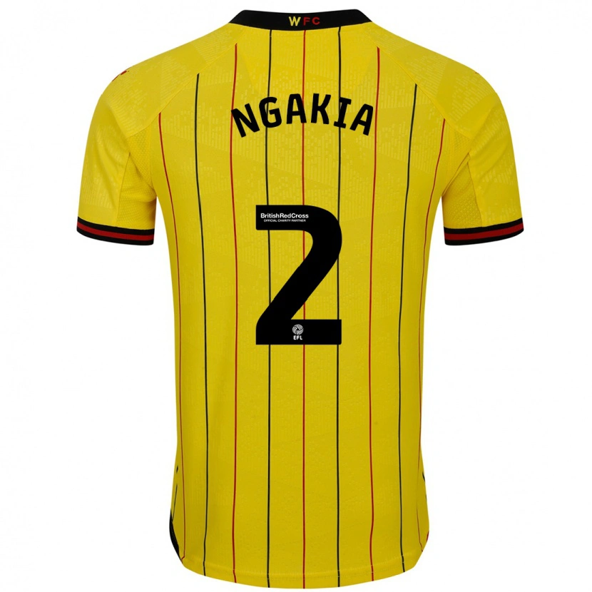 Danxen Kinder Jeremy Ngakia #2 Gelb Schwarz Heimtrikot Trikot 2024/25 T-Shirt Schweiz