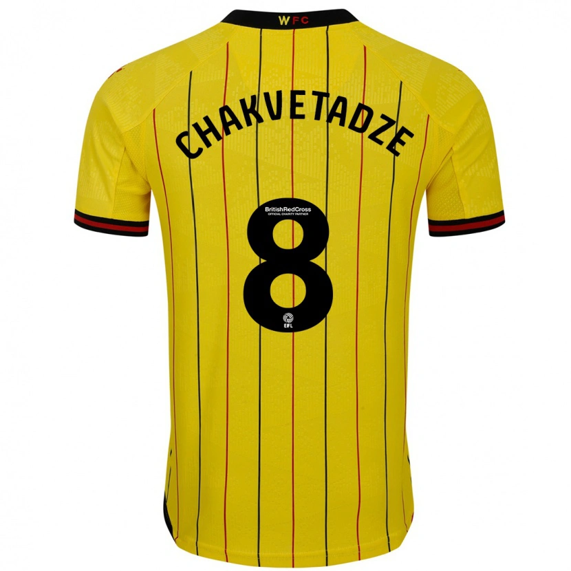 Danxen Kinder Giorgi Chakvetadze #8 Gelb Schwarz Heimtrikot Trikot 2024/25 T-Shirt Schweiz