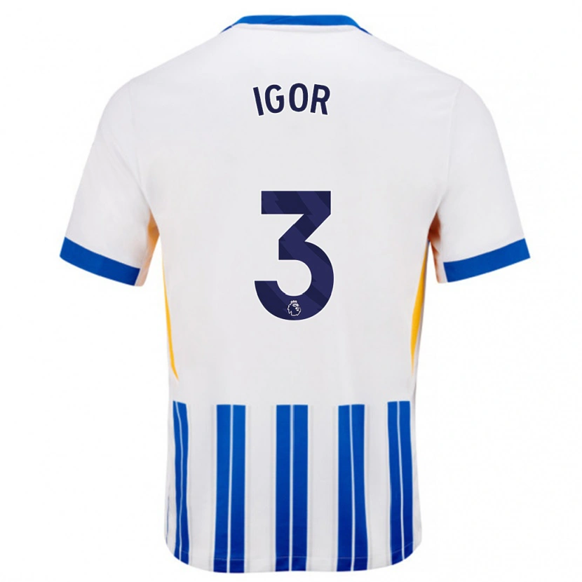 Danxen Kinder Igor #3 Weiß Blaue Nadelstreifen Heimtrikot Trikot 2024/25 T-Shirt Schweiz