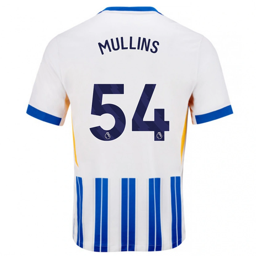 Danxen Kinder Jamie Mullins #54 Weiß Blaue Nadelstreifen Heimtrikot Trikot 2024/25 T-Shirt Schweiz