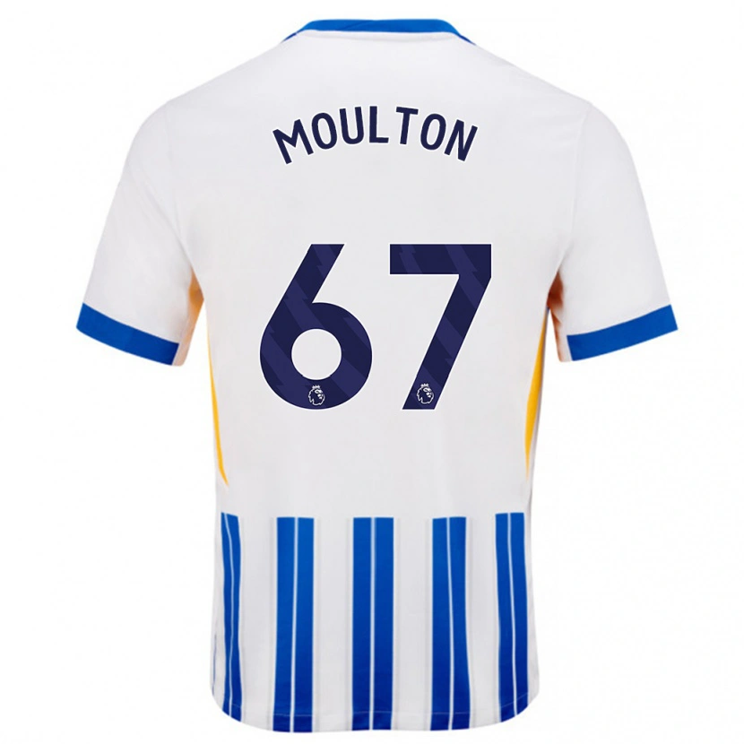 Danxen Kinder Remiero Moulton #67 Weiß Blaue Nadelstreifen Heimtrikot Trikot 2024/25 T-Shirt Schweiz