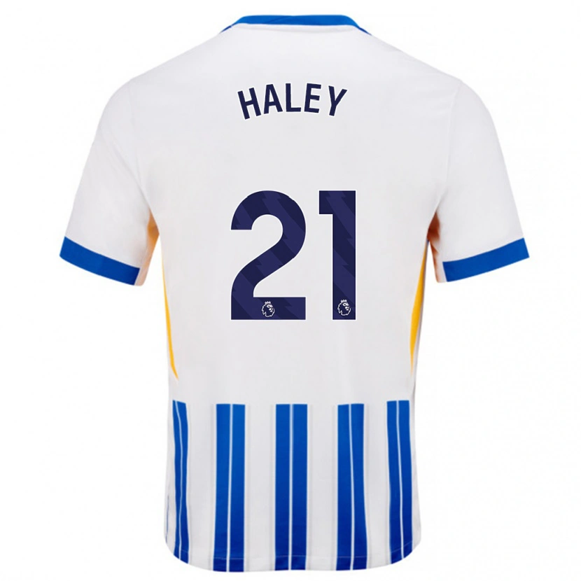 Danxen Kinder Madison Haley #21 Weiß Blaue Nadelstreifen Heimtrikot Trikot 2024/25 T-Shirt Schweiz