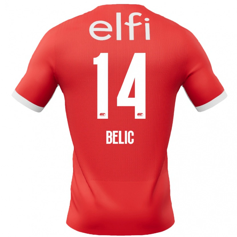 Danxen Kinder Kristijan Belic #14 Rot Weiß Heimtrikot Trikot 2024/25 T-Shirt Schweiz
