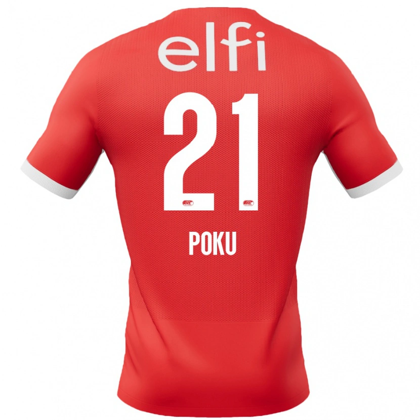 Danxen Kinder Ernest Poku #21 Rot Weiß Heimtrikot Trikot 2024/25 T-Shirt Schweiz