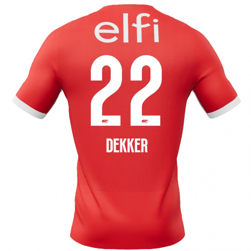 Danxen Kinder Maxim Dekker #22 Rot Weiß Heimtrikot Trikot 2024/25 T-Shirt Schweiz