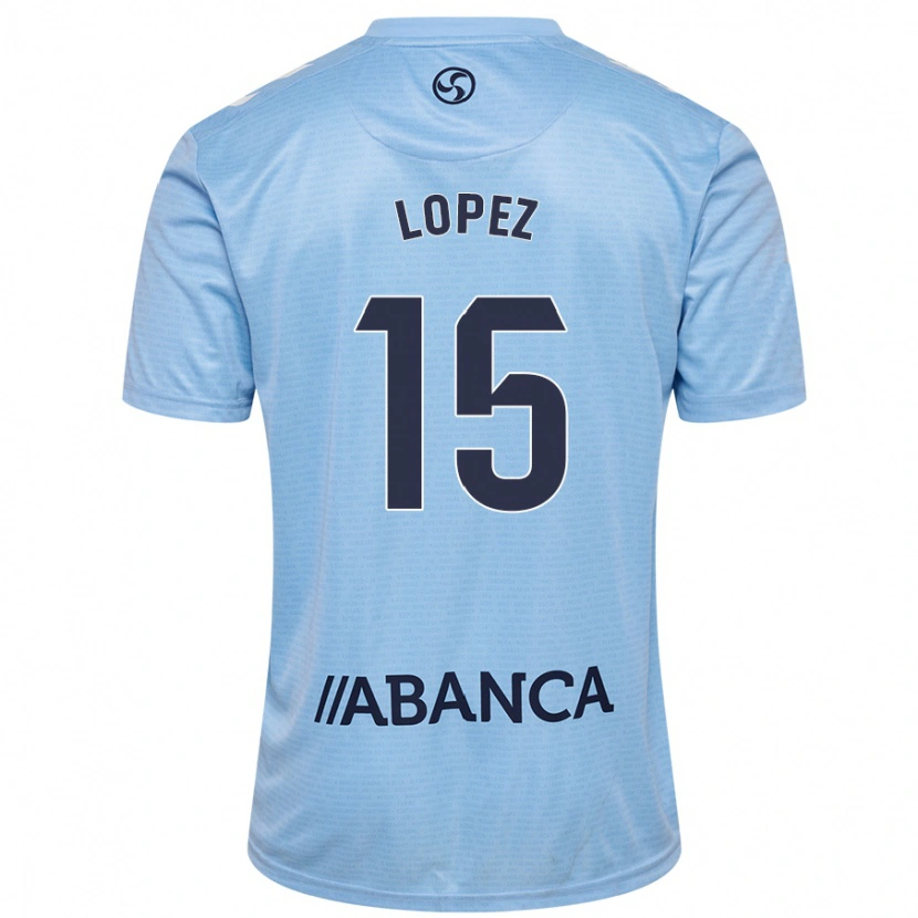 Danxen Kinder Fer López #15 Himmelblau Heimtrikot Trikot 2024/25 T-Shirt Schweiz