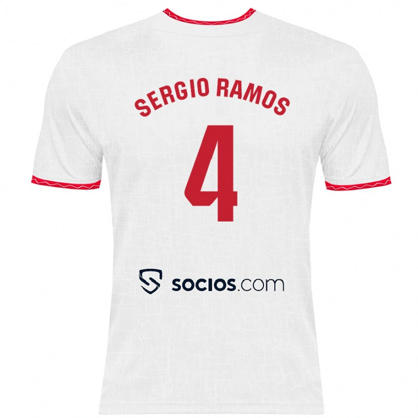 Danxen Kinder Sergio Ramos #4 Weiß Rot Heimtrikot Trikot 2024/25 T-Shirt Schweiz