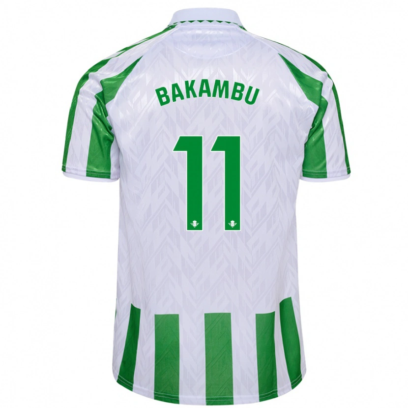 Danxen Kinder Cédric Bakambu #11 Grün Weiße Streifen Heimtrikot Trikot 2024/25 T-Shirt Schweiz