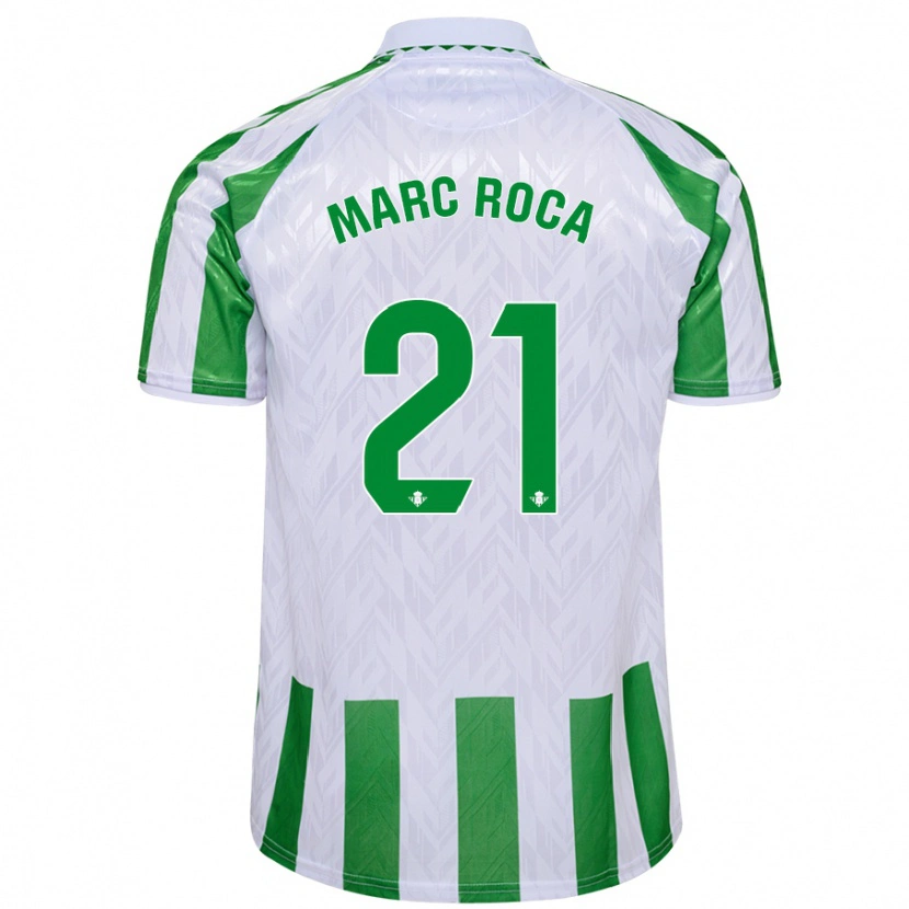 Danxen Kinder Marc Roca #21 Grün Weiße Streifen Heimtrikot Trikot 2024/25 T-Shirt Schweiz