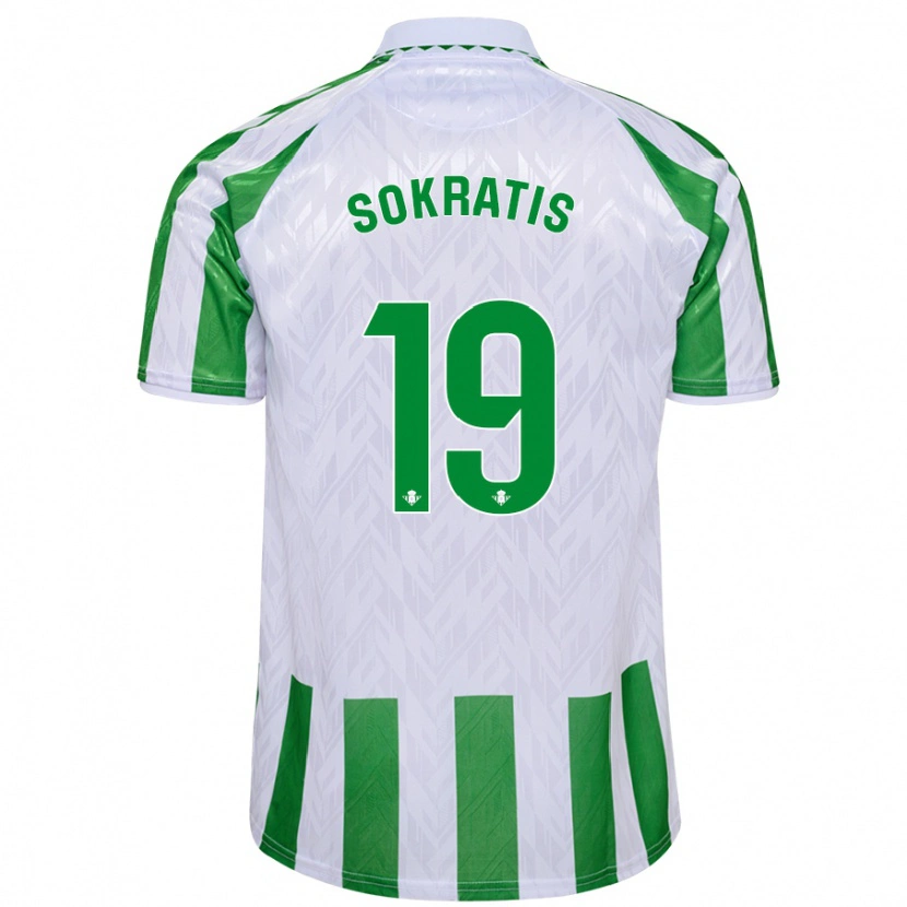 Danxen Kinder Sokratis Papastathopoulos #19 Grün Weiße Streifen Heimtrikot Trikot 2024/25 T-Shirt Schweiz