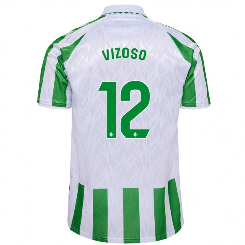 Danxen Kinder Paula Vizoso Prieto #12 Grün Weiße Streifen Heimtrikot Trikot 2024/25 T-Shirt Schweiz
