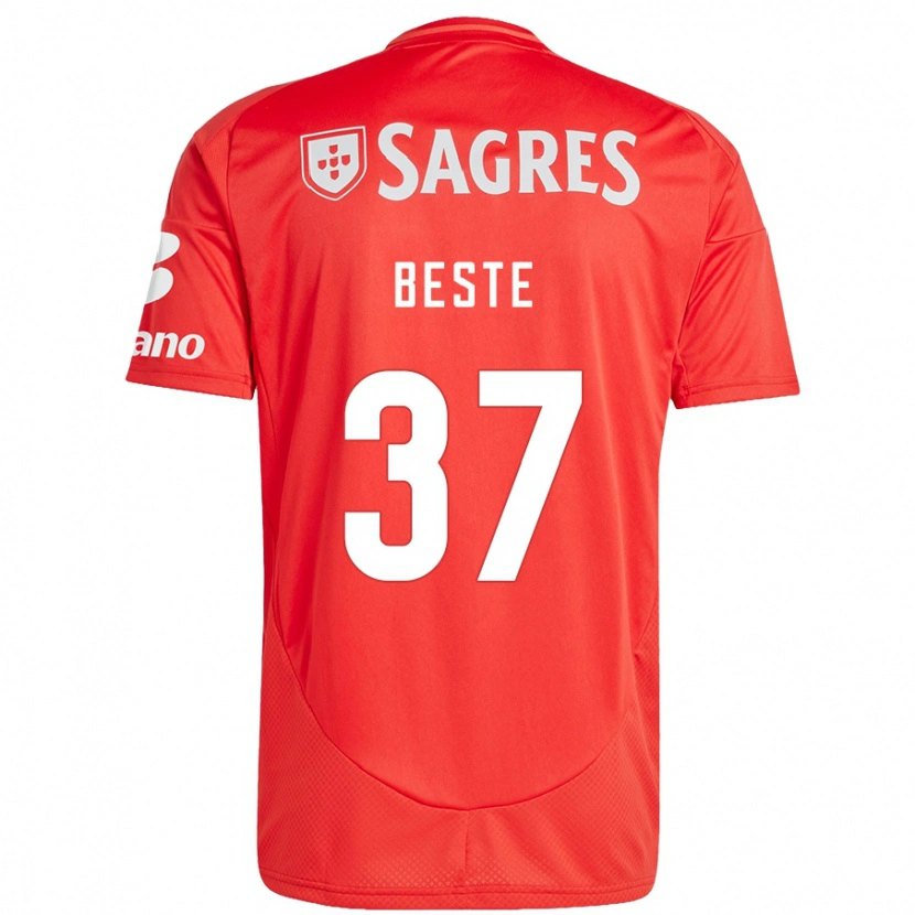 Danxen Kinder Jan-Niklas Beste #37 Rot Weiß Heimtrikot Trikot 2024/25 T-Shirt Schweiz